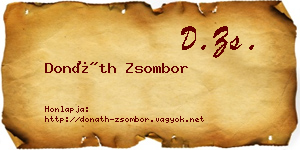 Donáth Zsombor névjegykártya