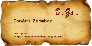 Donáth Zsombor névjegykártya